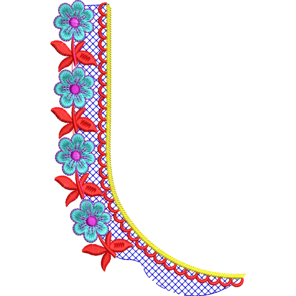 Blouse Design No :MSM - 361 - Simple Border, U Shape