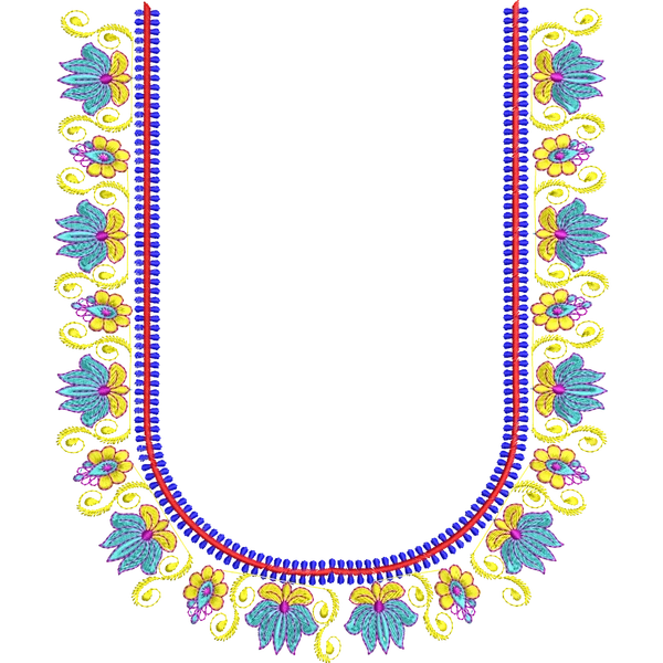 Blouse Design No :MSM - 362 - Simple Border, U Shape