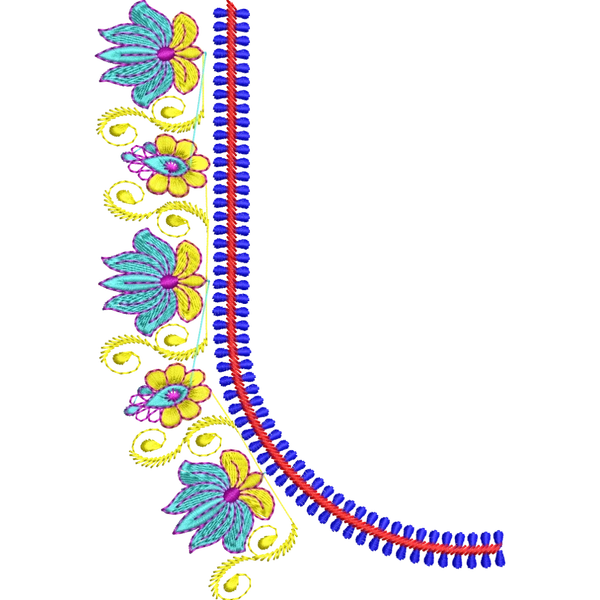 Blouse Design No :MSM - 362 - Simple Border, U Shape