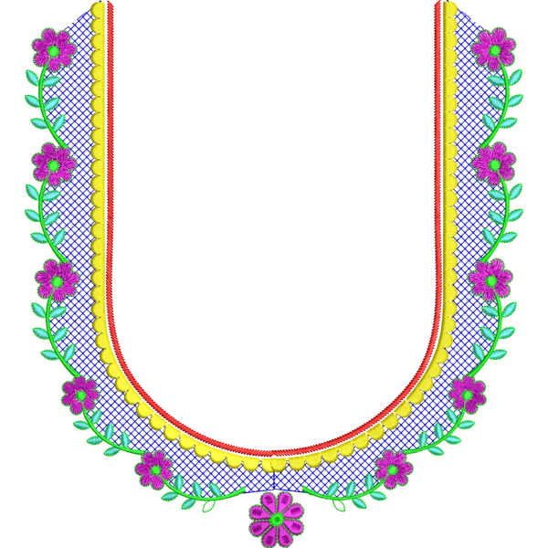 Blouse Design No :MSM - 365 - Simple Border, U Shape