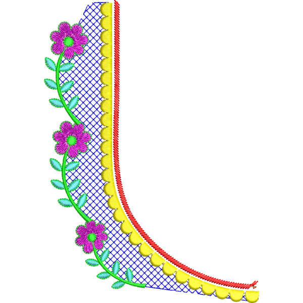 Blouse Design No :MSM - 365 - Simple Border, U Shape