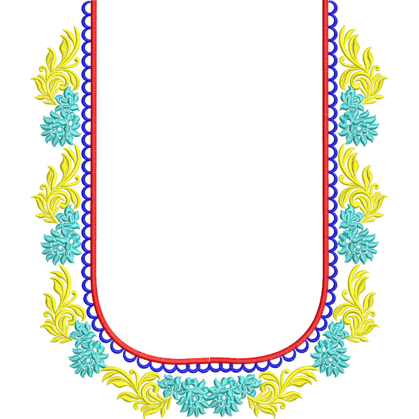 Blouse Design No :MSM - 370 - Simple Border, U Shape