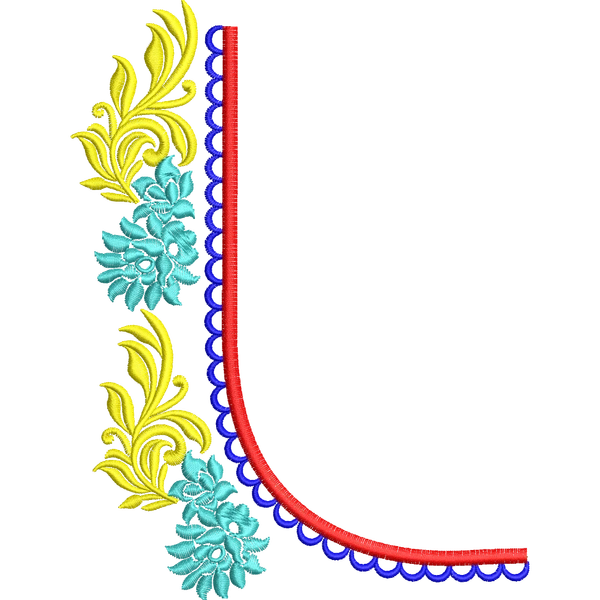 Blouse Design No :MSM - 370 - Simple Border, U Shape