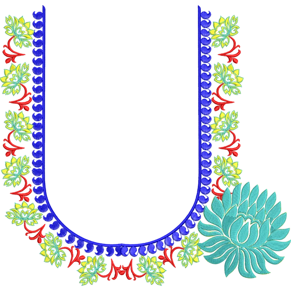 Blouse Design No :MSM - 371 - Simple Border, U Shape