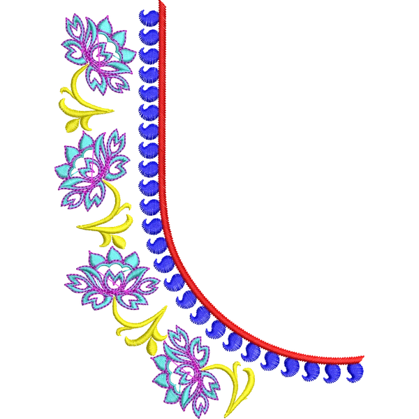 Blouse Design No :MSM - 371 - Simple Border, U Shape