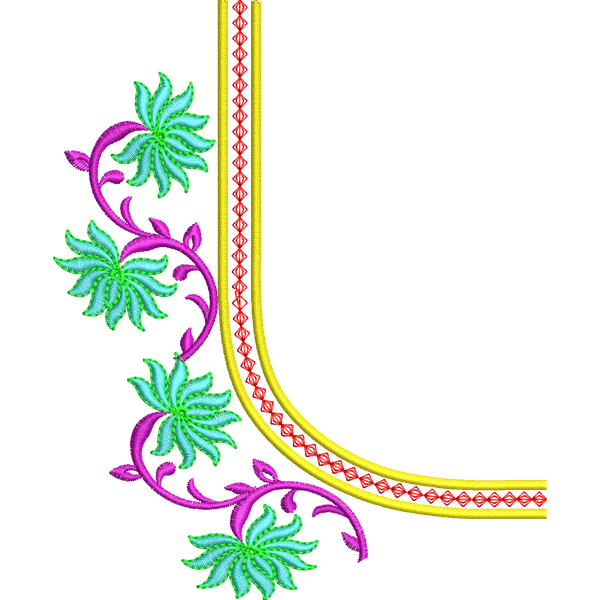 Blouse Design No :MSM - 372 - Simple Border, U Shape