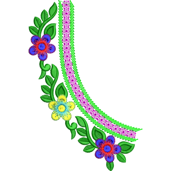 Blouse Design No :MSM - 446 - Simple Border, U Shape