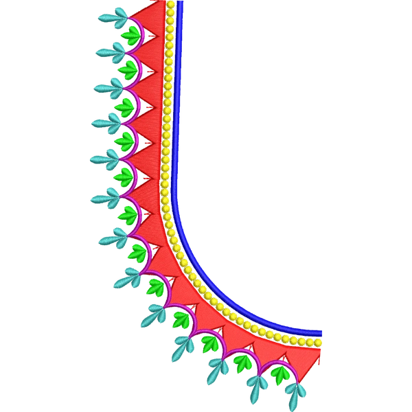 Blouse Design No :MSM - 455 - Simple Border, U Shape