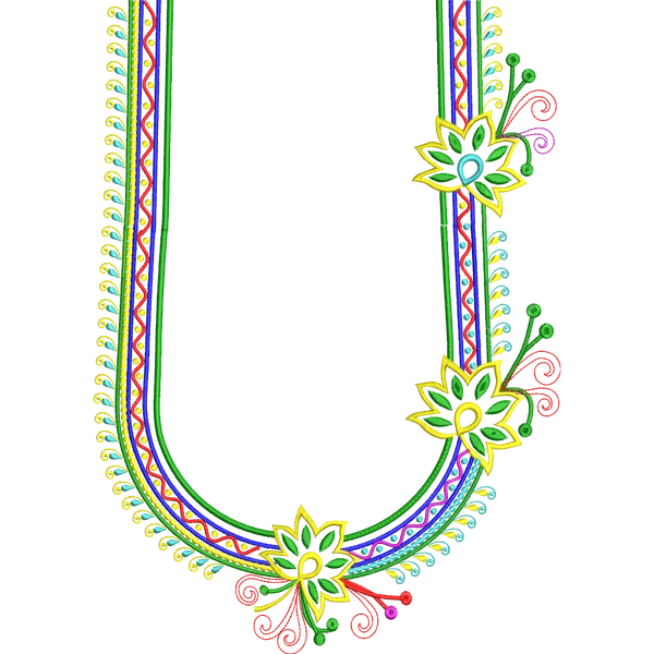 Blouse Design No :MSM - 461 - Simple Border, U Shape