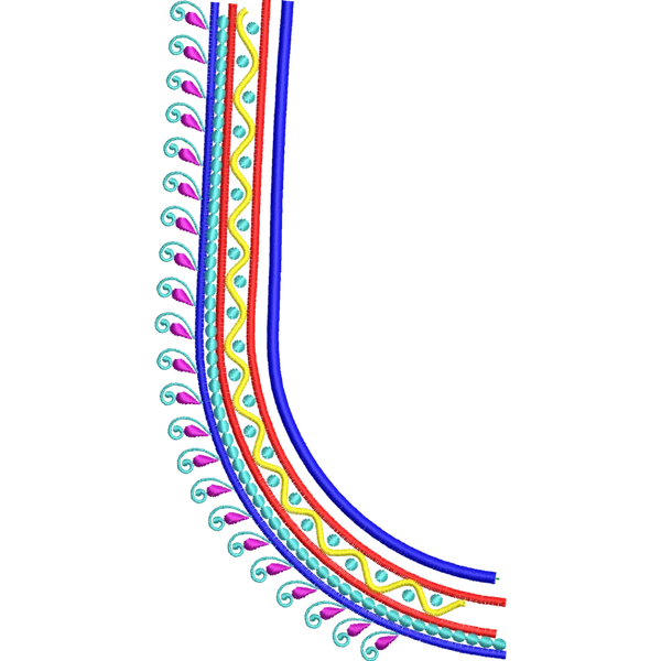 Blouse Design No :MSM - 461 - Simple Border, U Shape