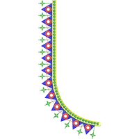 Blouse Design No :MSM - 464 - U Shape, Mirror Work, Simple Border
