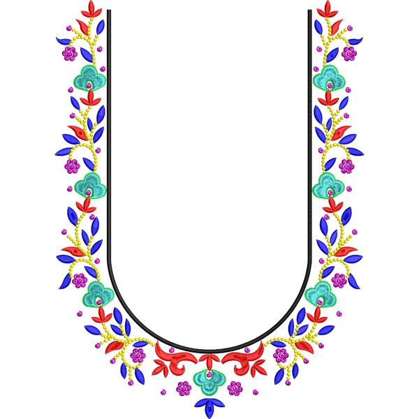 Blouse Design No :MSM - 473 - U Shape, Simple Border