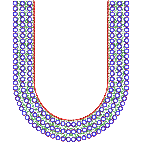 Blouse Design No :MSM - 492 - Mirror Work, Simple Border, U Shape