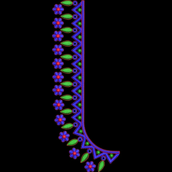 Blouse Design No MSM-052 - Simple Border, U Shape