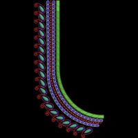 Blouse Design No MSM-058 - Simple Border, U Shape