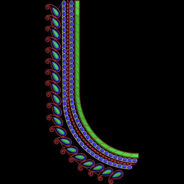 Blouse Design No MSM-058 - Simple Border, U Shape