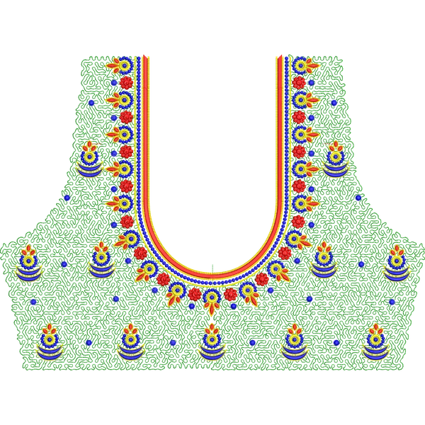 Blouse Design No MSM-048 - Full Sleeve, U Shape