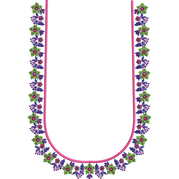 Blouse Design No :HB1775 - Simple Border, U Shape