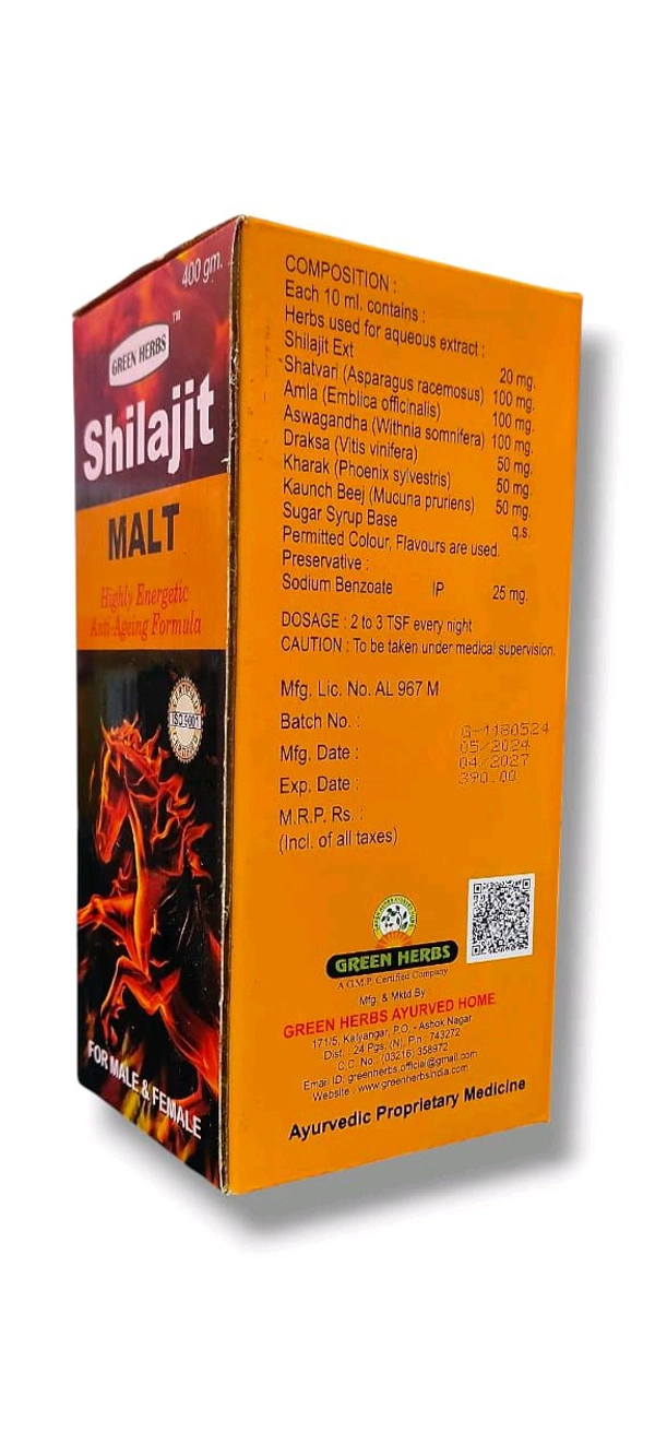 Shilajit Malt Green Herbs - 400 Gram