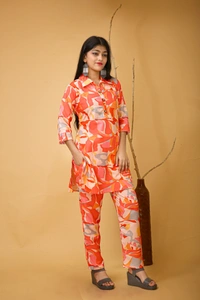 Arihant Creations Poly Rayon Printed Co-ord Set for Women – Comfortable and Stylish - XL