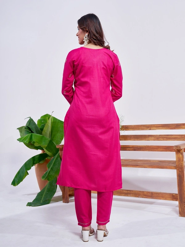 Arihant Creations Rayon Embroidered Kurti Pant Dupatta - S