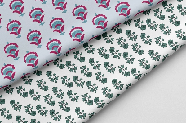 Arihant Creations Poly Cotton Top Bottom Digital Printed Set, 2.5 Mtr Top With 2.5 Mtr Bottom, Cotton Fabric - Cotton