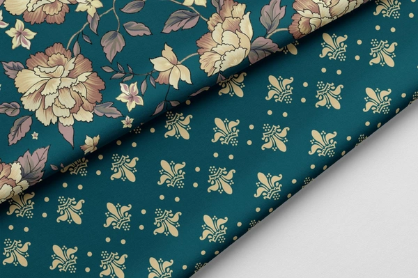 Arihant Creations Poly Cotton Top Bottom Digital Printed Set, 2.5 Mtr Top With 2.5 Mtr Bottom, Cotton Fabric - Cotton