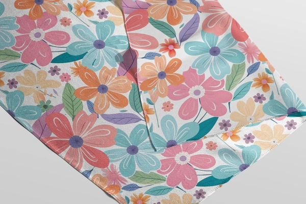 Arihant Creations Japan Satin Digital Print Fabric 2.5 MTR | 44 Width, Poly Blend - Japan Satin 2.5 MTR