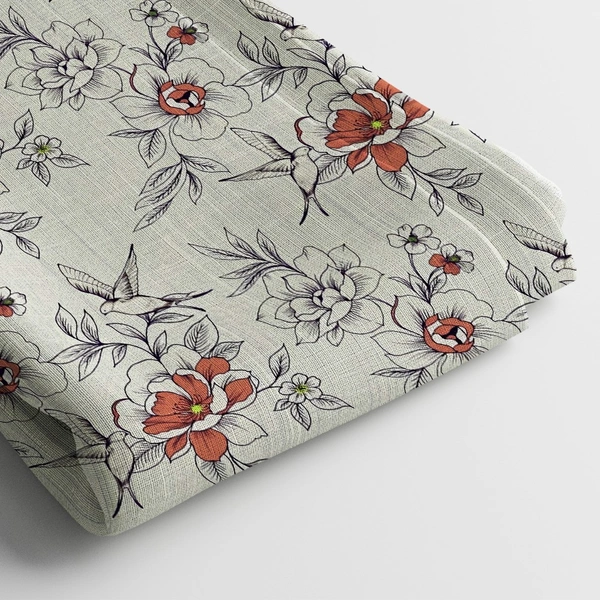 Arihant Creations Poly Cotton Digital Print Fabric | 44 Width, Unstitched - Poly Cotton