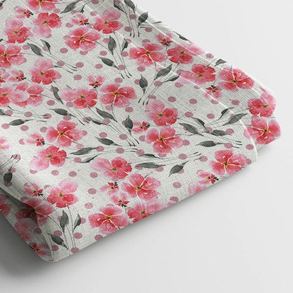 Arihant Creations Poly Cotton Digital Print Fabric 2.5 MTR | 44 Width, Unstitched - Poly Cotton 2.5 MTR