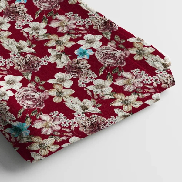 Arihant Creations Poly Cotton Digital Printed Fabric, 58 Inches, Soft Lightweight For Women Clothing - Poly Cotton 58