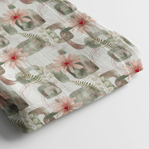 Arihant Creations Poly Cotton Digital Print Fabric | 44 Width, Unstitched - Poly Cotton