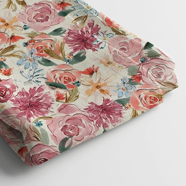 Arihant Creations Poly Cotton Digital Print Fabric 2.5 MTR | 44 Width, Unstitched - Poly Cotton 2.5 MTR