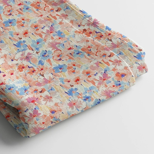 Arihant Creations Poly Cotton Digital Print Fabric | 44 Width, Unstitched - Poly Cotton