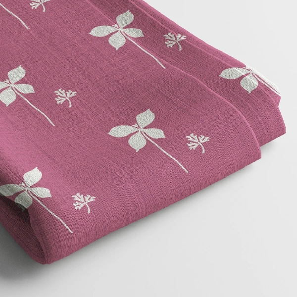 Linen Cotton Digital Print Fabric  | 44 Width, Unstitched, Poly Blend