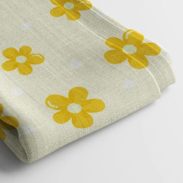 Arihant Creations Linen Cotton Digital Print Fabric  | 44 Width, Unstitched, Poly Blend - Linen