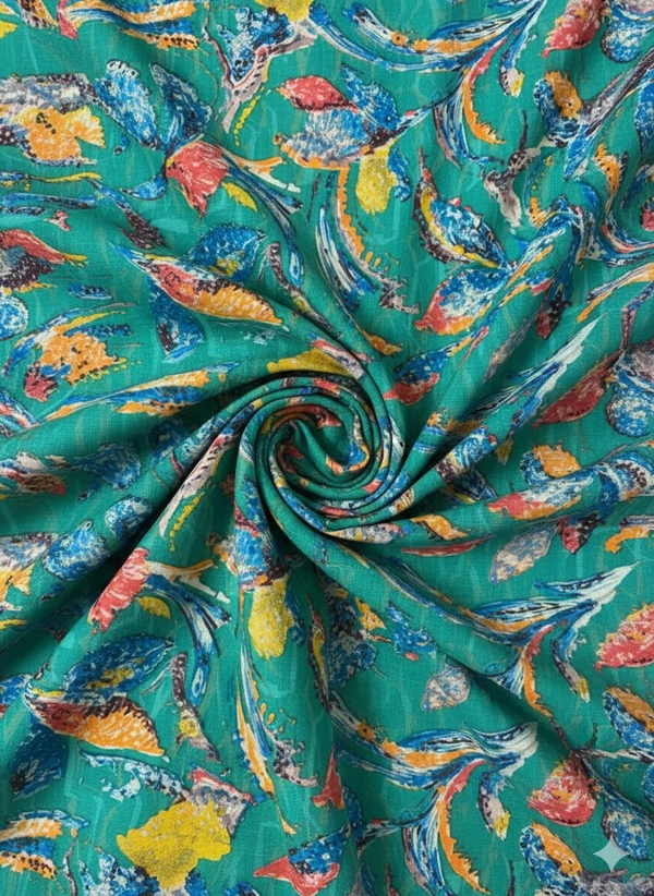 Arihant Creations Pure Viscose Rayon Digital Printed Fabric, 2.5 MTR CUT, Unstitched, Soft & Lightweight - Pure Viscose Rayon