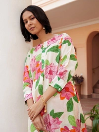 Arihant Creations Women's Printed Cotton Kurti With Pant Set - XXXL, XXXL