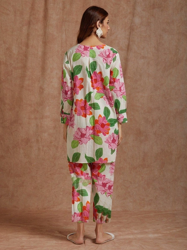 Arihant Creations Women's Printed Cotton Kurti With Pant Set - XXXL, XXXL