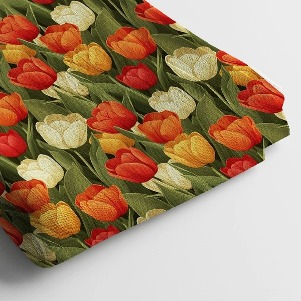 Arihant Creations Muslin Digital Printed Fabric  | Poly Blend, 44 Width, Unstitched, Soft, Lightweight - Muslin