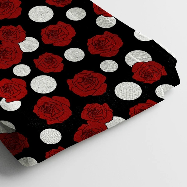 Poly Cotton Digital Printed Fabric, 44 Inches, Soft & Lightweight For Women Clothing