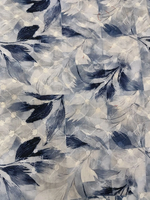 Arihant Creations Poly Cotton Chikankari Digital Print Fabric - Unstitched