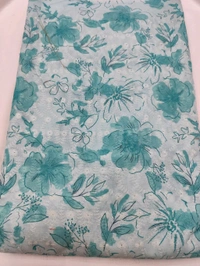 Arihant Creations Poly Cotton Chikankari Digital Print Fabric - Unstitched