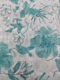 Arihant Creations Poly Cotton Chikankari Digital Print Fabric - Unstitched