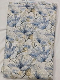 Arihant Creations Poly Cotton Chikankari Digital Print Fabric - Unstitched