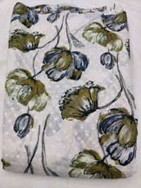 Arihant Creations Poly Cotton Chikankari Digital Print Fabric - Unstitched