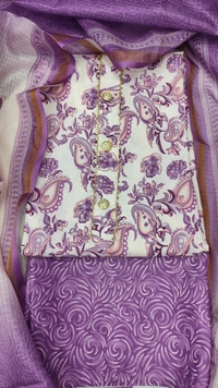 Arihant Creations Cotton Blend Printed Suit Set with Kota Doria Dupatta For Women’s Unstitched(Top 2.5m | Bottom 2.5m | Dupatta 2.25m)