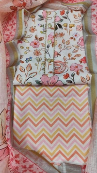 Arihant Creations Cotton Blend Printed Suit Set with Kota Doria Dupatta For Women’s Unstitched(Top 2.5m | Bottom 2.5m | Dupatta 2.25m)