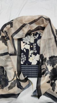 Arihant Creations Cotton Blend Printed Suit Set with Kota Doria Dupatta For Women’s Unstitched(Top 2.5m | Bottom 2.5m | Dupatta 2.25m)