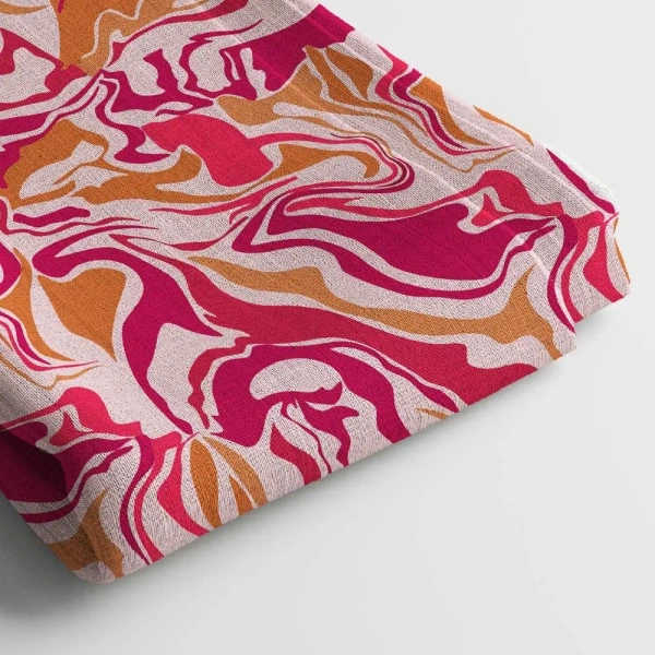 Arihant Creations Poly Rayon Digital Printed Fabric, Soft Fabric, , Durable, 44 Inches Width - Rayon